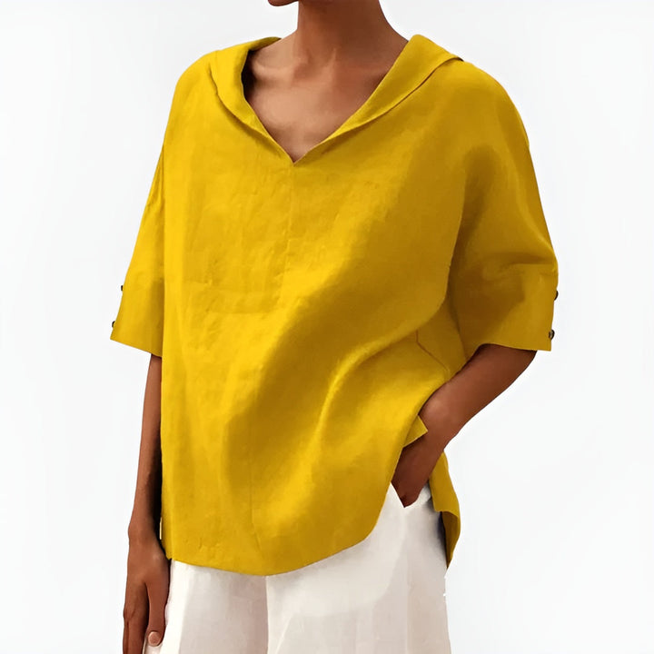 Angie – Soft V-Collar Shirt Blouse
