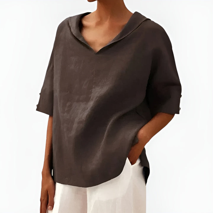 Angie – Soft V-Collar Shirt Blouse