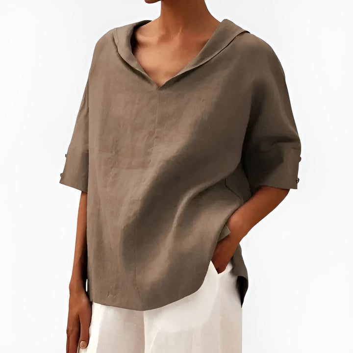 Angie – Soft V-Collar Shirt Blouse