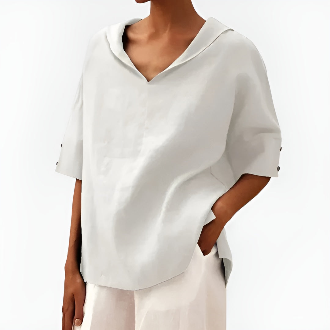 Angie – Soft V-Collar Shirt Blouse