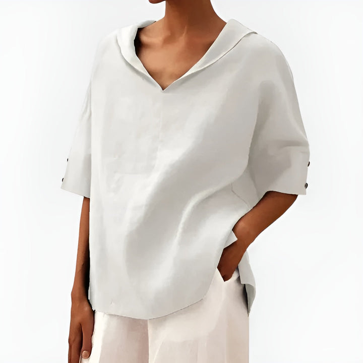 Angie – Soft V-Collar Shirt Blouse