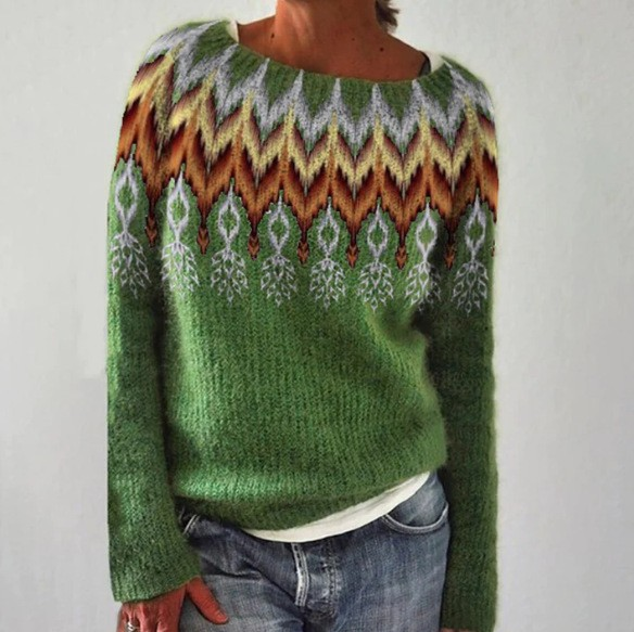 Elvara – Retro Snowfall Sweater