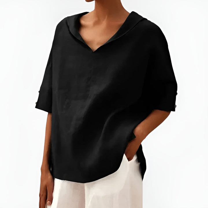 Angie – Soft V-Collar Shirt Blouse