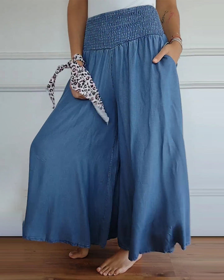 Lana – Smocked Wide-Leg Pants
