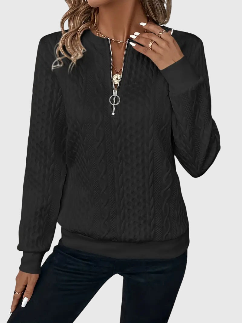 Cathie – Luxe Zip Sweater