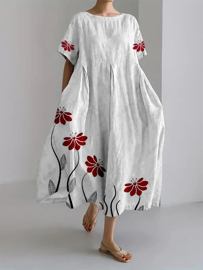 Rosalie - Botanical Print Loose Dress