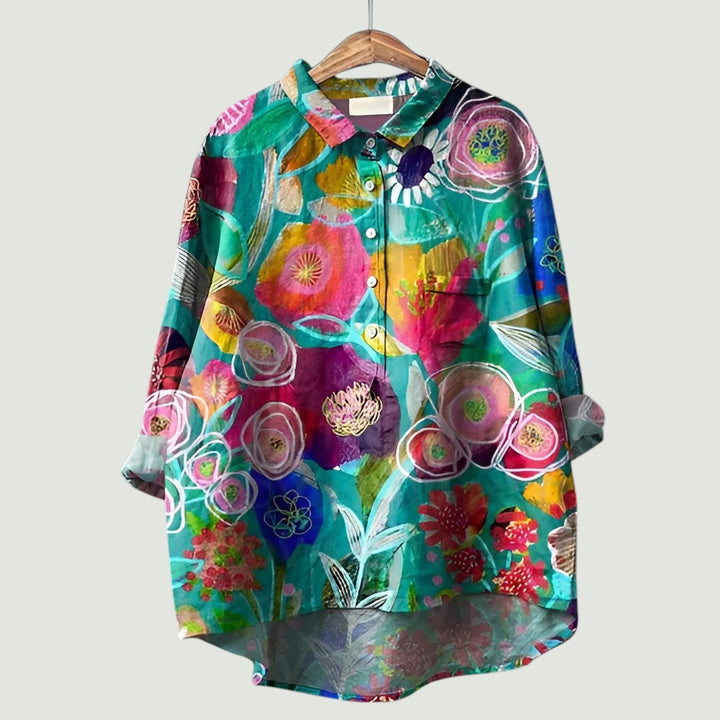Jennie – Sunset Garden Shirt Blouse