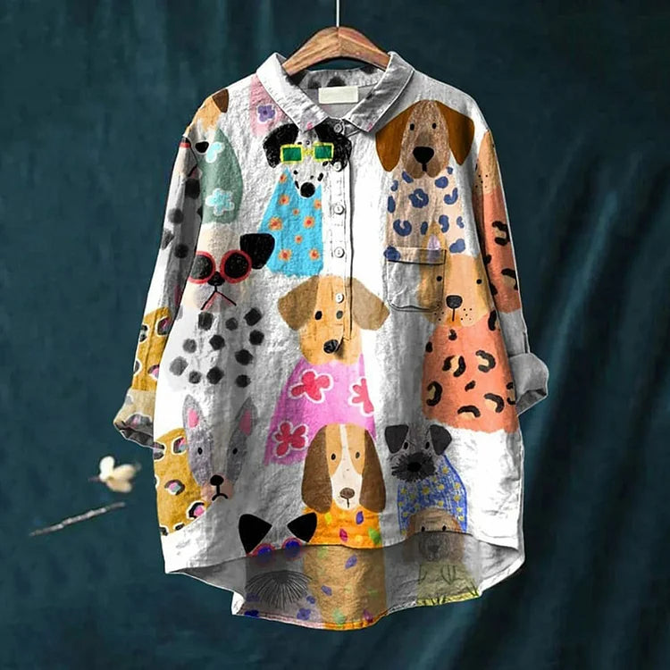 Fiona – Relaxed-fit Pup Patch Shirt