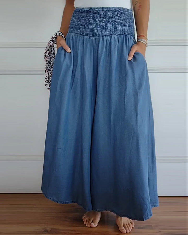 Lana – Smocked Wide-Leg Pants