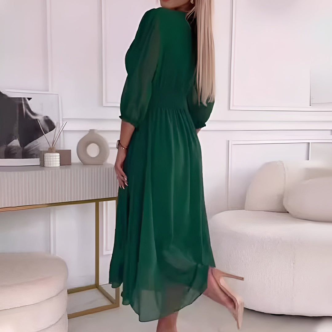 Amara - Elegant Flowy V-Neck Dress