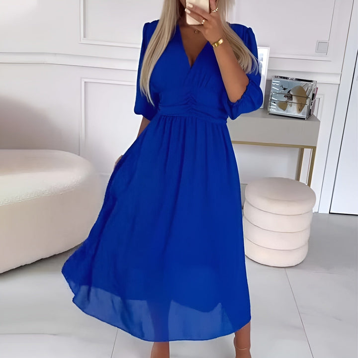 Amara - Elegant Flowy V-Neck Dress