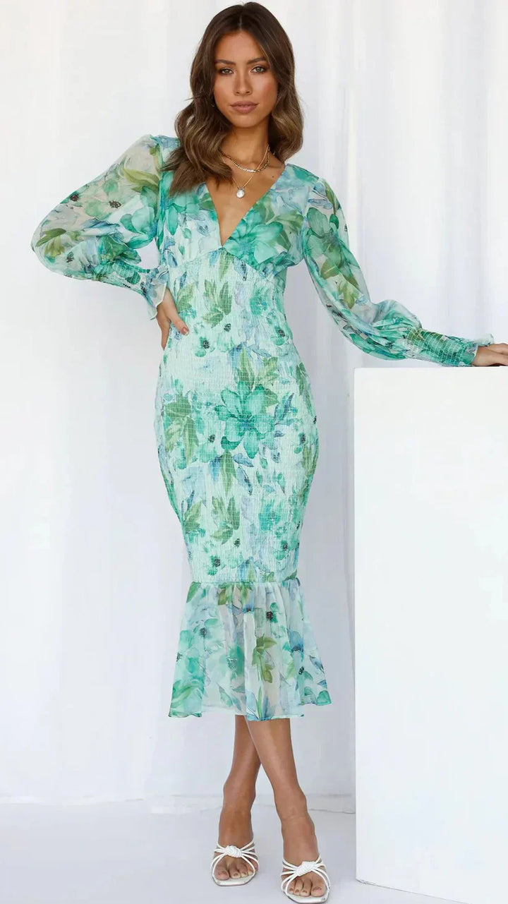 Roxy - Elegant Floral Charm Dress