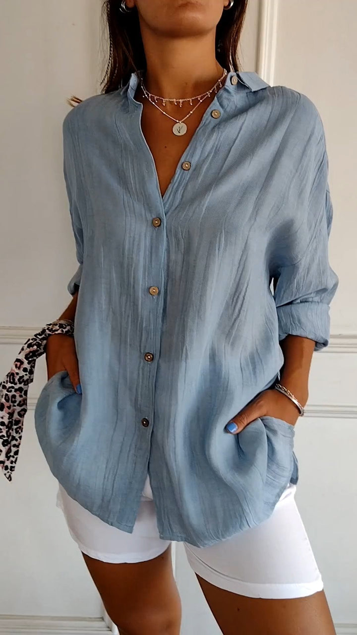 Selene - Elegant Pleated Blouse