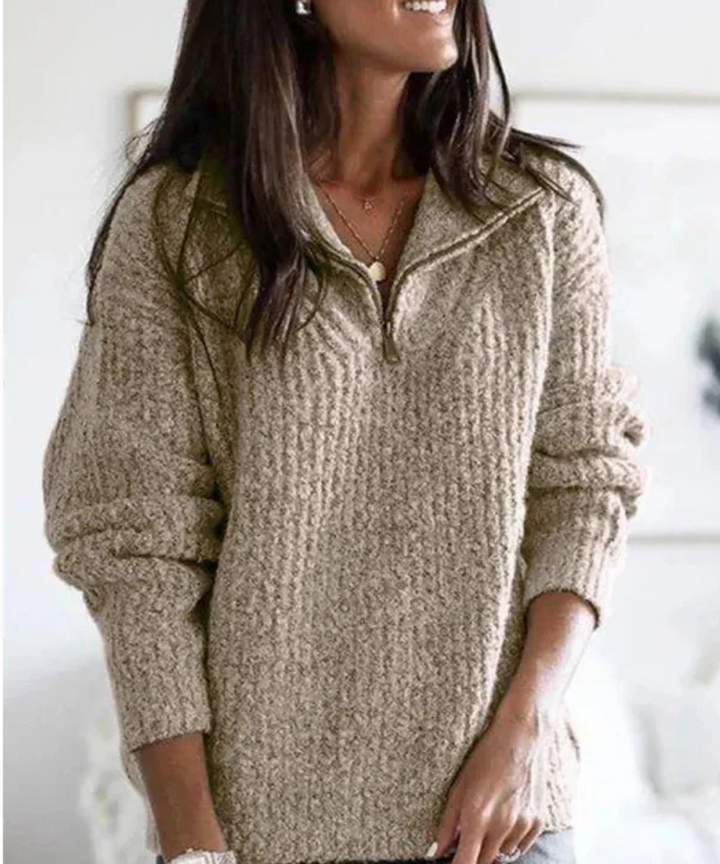 Ember – Waffle Zip Sweater