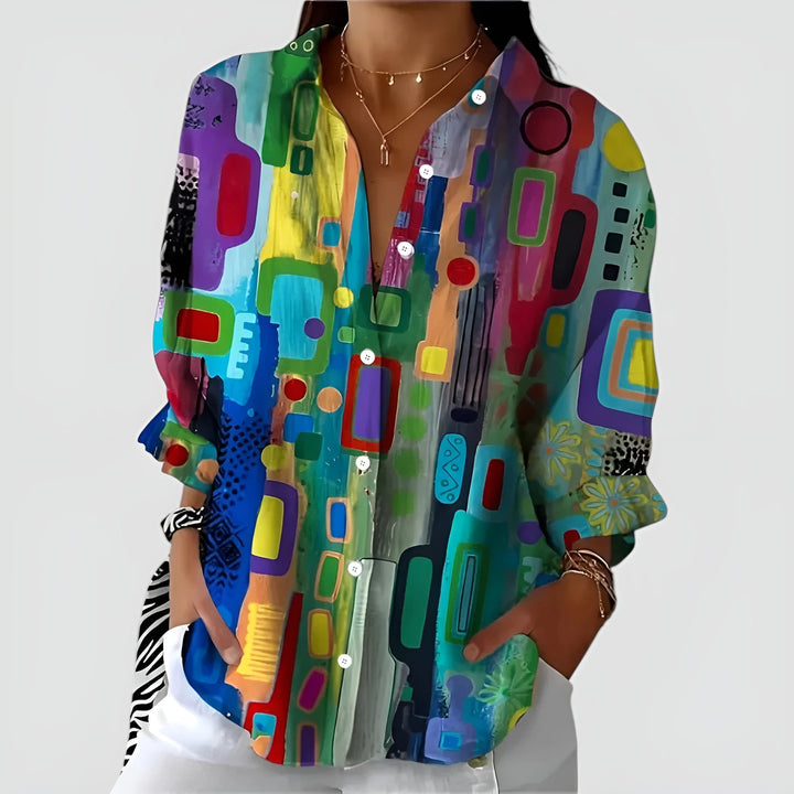 Arlie – Colorful Pattern Shirt Blouse