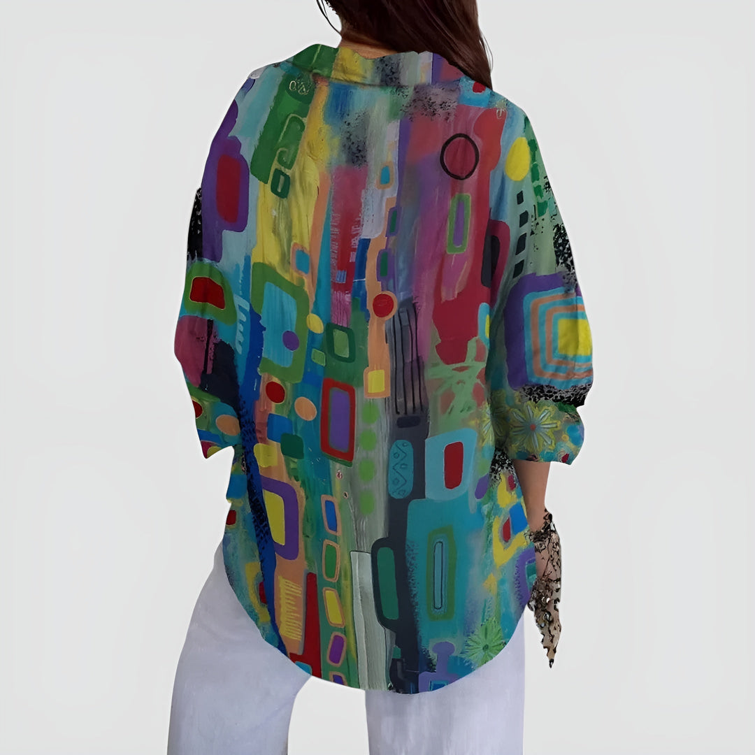 Arlie – Colorful Pattern Shirt Blouse