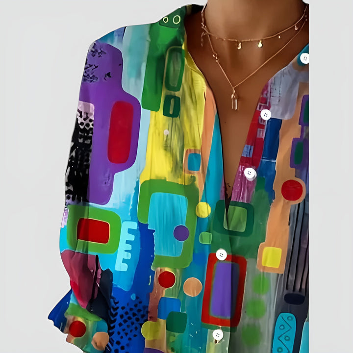 Arlie – Colorful Pattern Shirt Blouse
