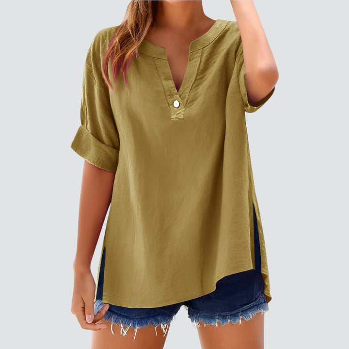 Ollie – Effortless V-Neck Shirt Blouse