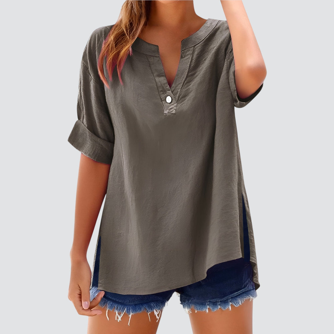 Ollie – Effortless V-Neck Shirt Blouse