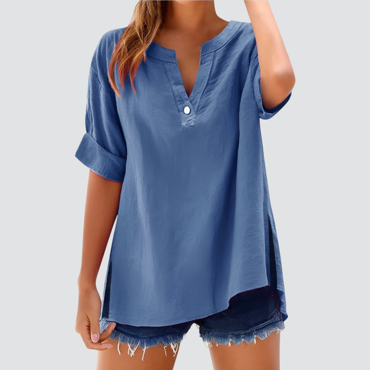 Ollie – Effortless V-Neck Shirt Blouse