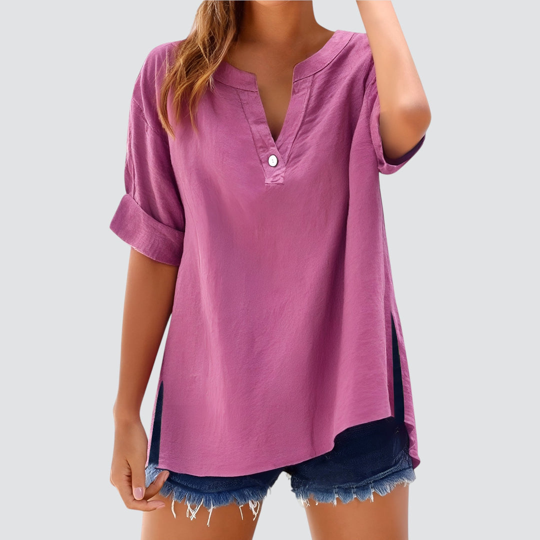 Ollie – Effortless V-Neck Shirt Blouse