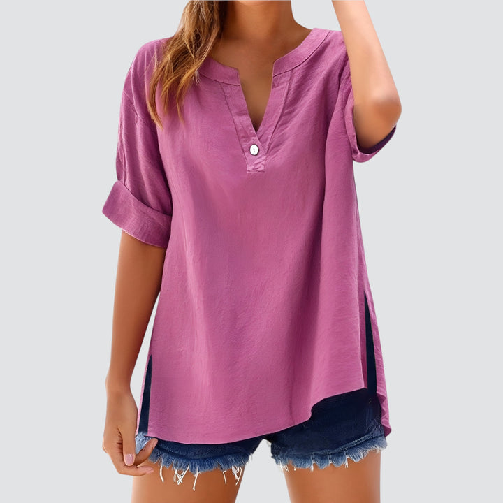 Ollie – Effortless V-Neck Shirt Blouse