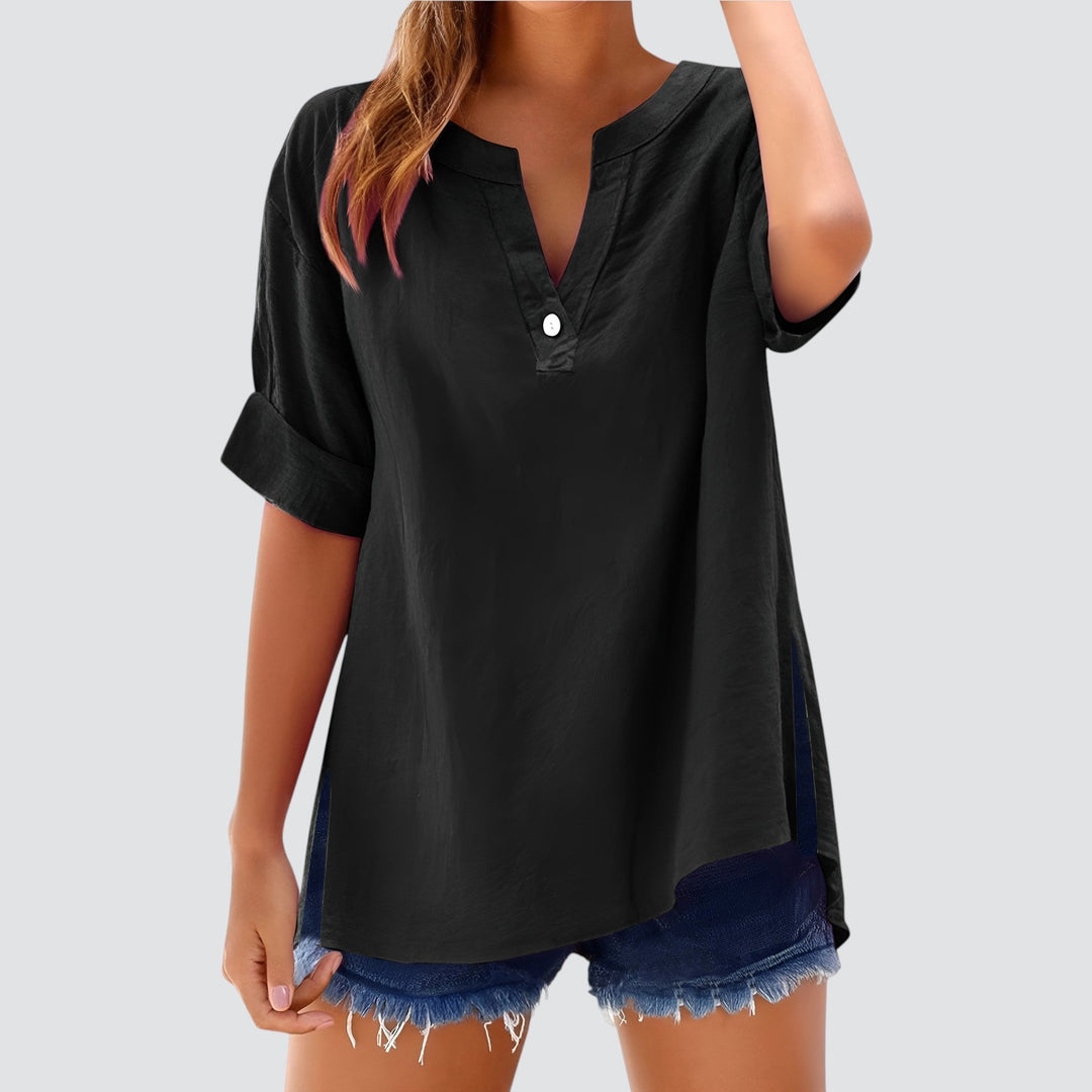 Ollie – Effortless V-Neck Shirt Blouse