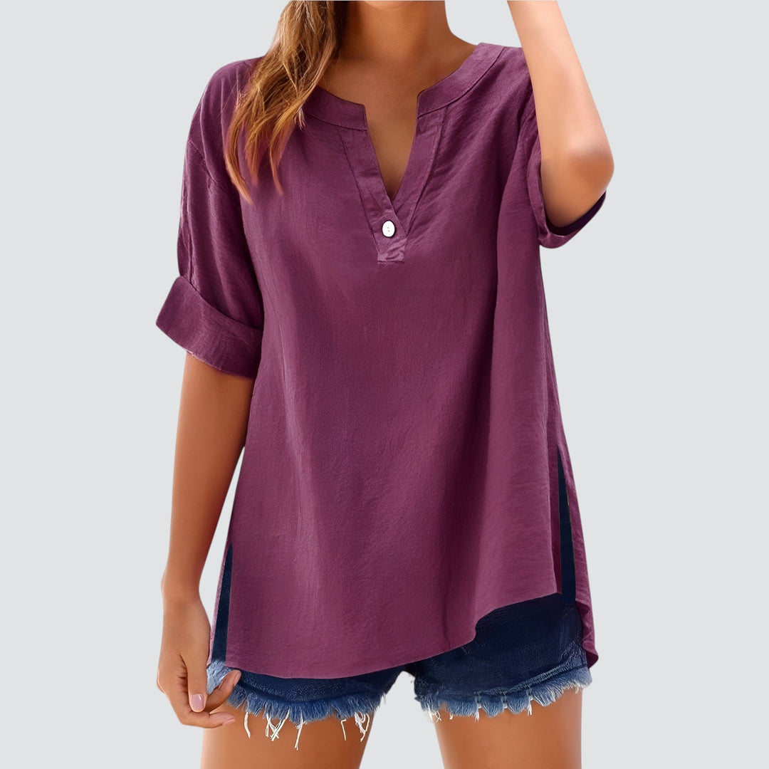 Ollie – Effortless V-Neck Shirt Blouse