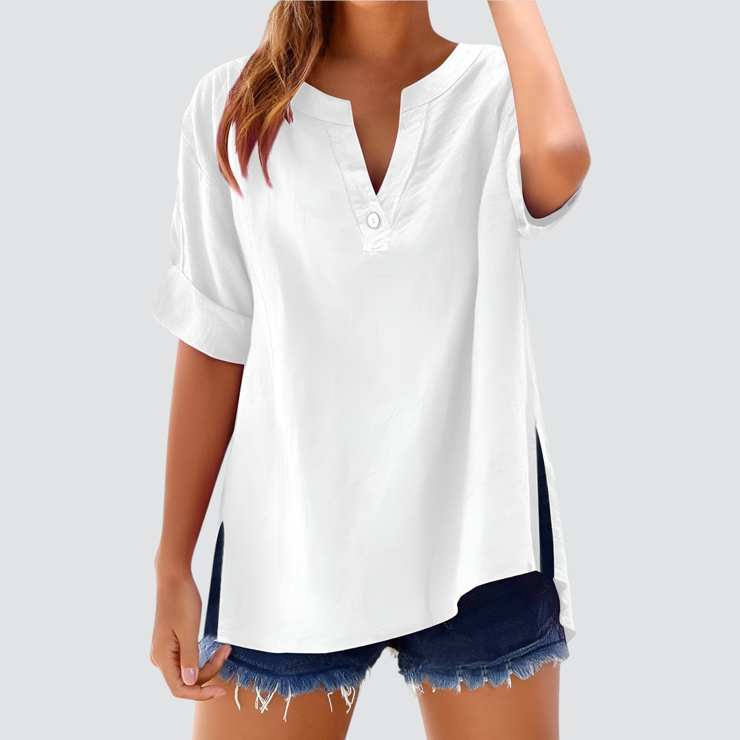 Ollie – Effortless V-Neck Shirt Blouse