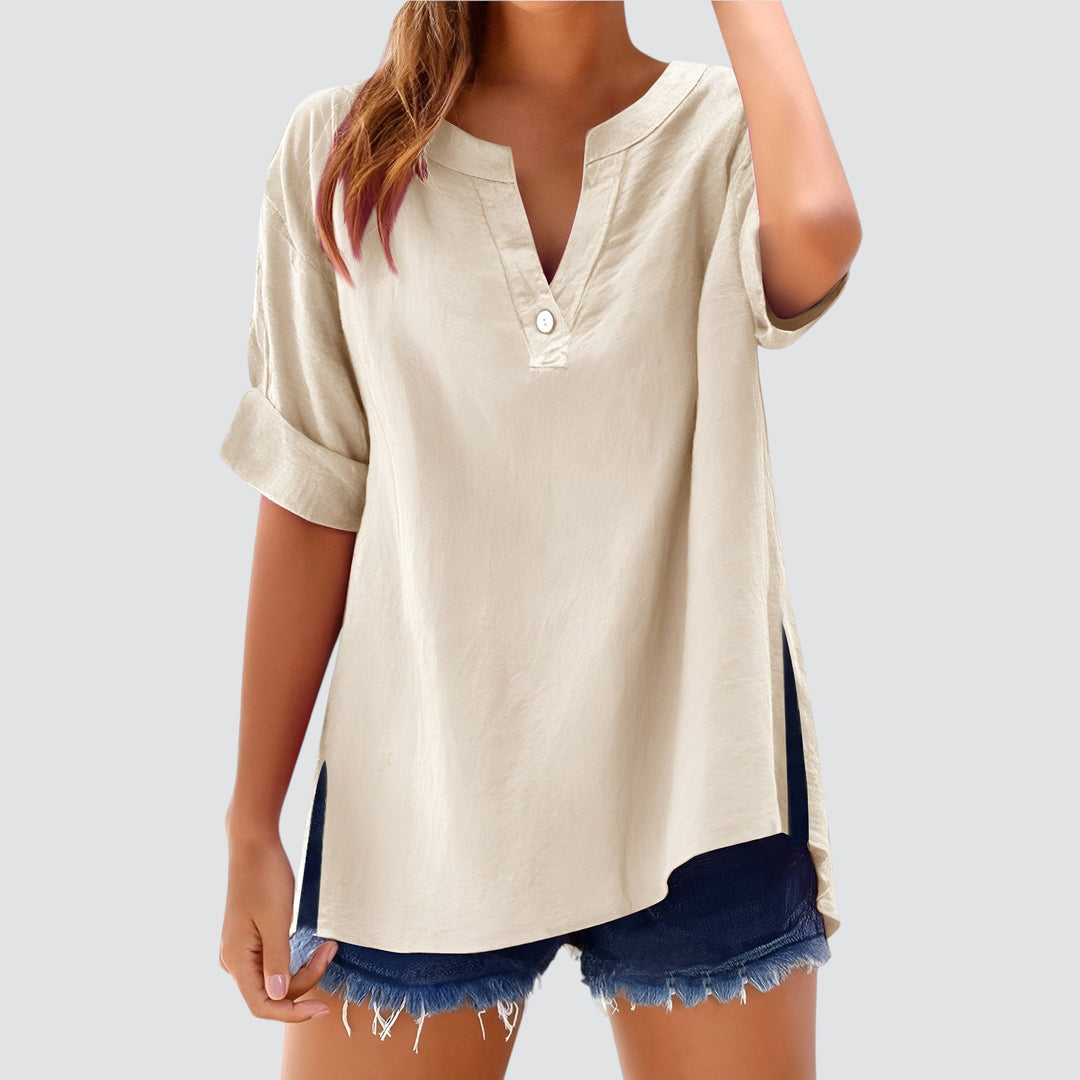 Ollie – Effortless V-Neck Shirt Blouse