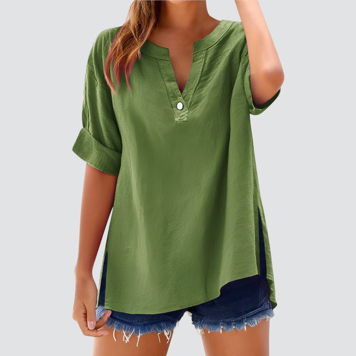 Ollie – Effortless V-Neck Shirt Blouse