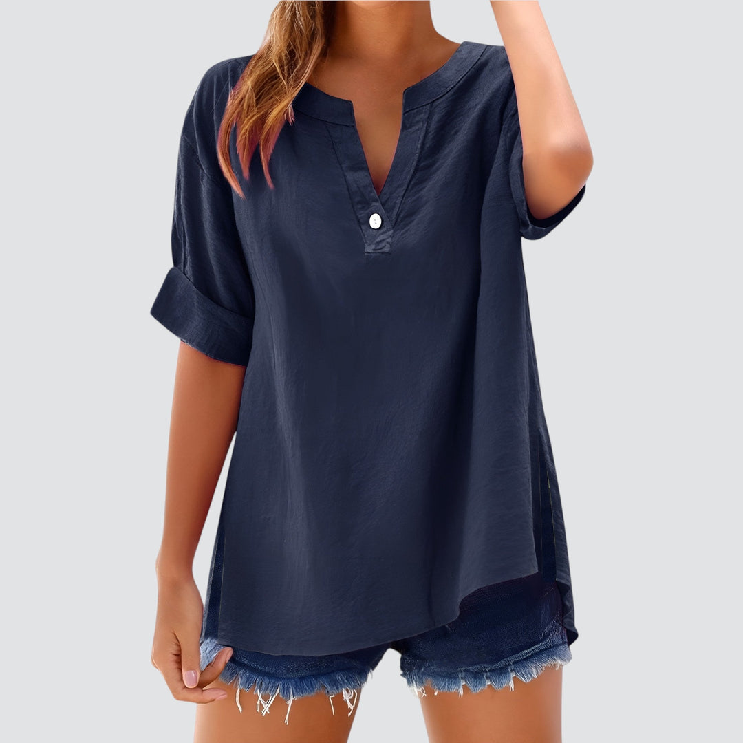 Ollie – Effortless V-Neck Shirt Blouse