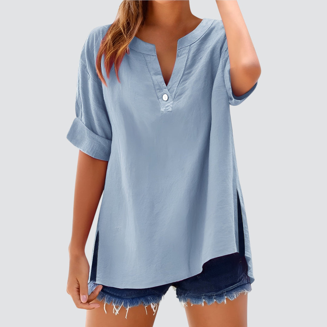 Ollie – Effortless V-Neck Shirt Blouse