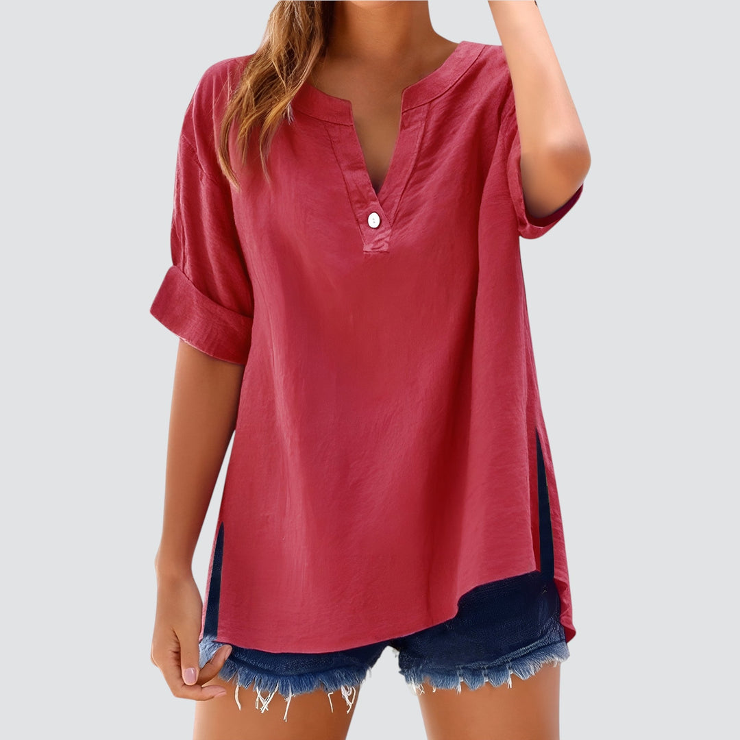 Ollie – Effortless V-Neck Shirt Blouse
