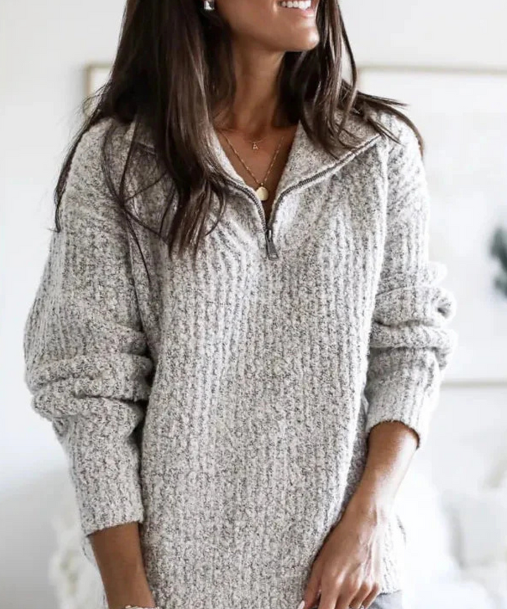 Ember – Waffle Zip Sweater