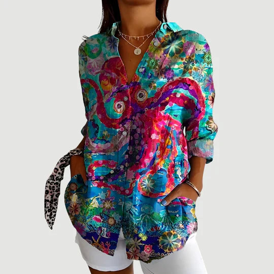 Arlie – Colorful Pattern Shirt Blouse