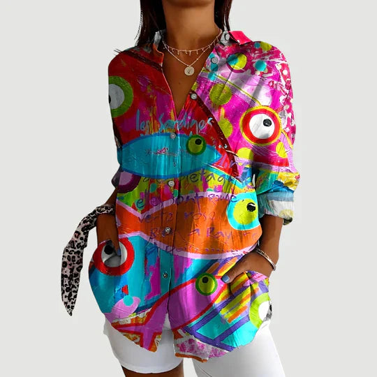 Arlie – Colorful Pattern Shirt Blouse