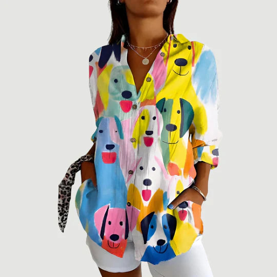 Arlie – Colorful Pattern Shirt Blouse